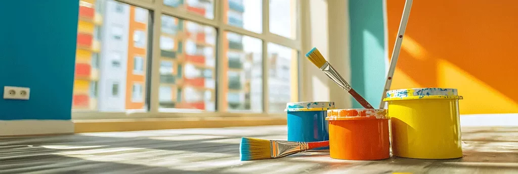 bucket-paint-buckets-with-blue-wall-window-background