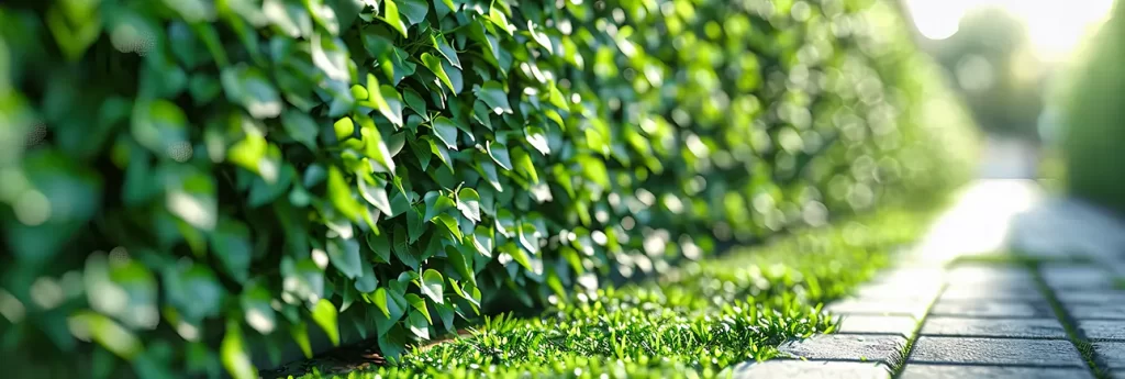 dense green hedge symbol privacy natural beauty perfectly manicured enhance outdoor environment